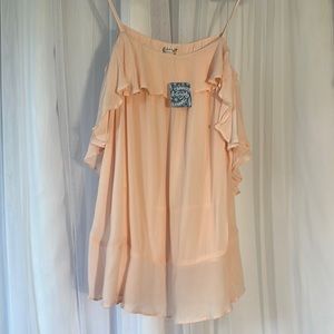 New Intimately Free People Petal Pink Ruffled Tank